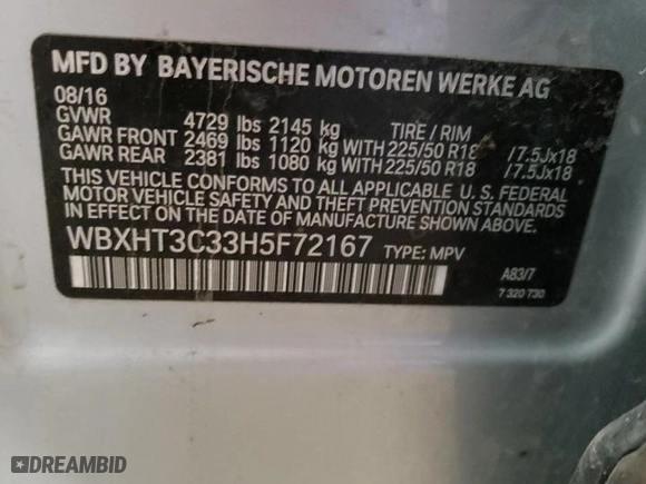 2017 BMW X1 xDrive28i with VIN WBXHT3C33H5F72167, listed as a Copart auction lot 54272445 with 140,498 mi miles and Non Repairable. Bid and sale history available at carsss.com. Image 13.