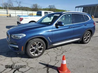 2021 BMW X3 xDrive30i with VIN 5UXTY5C09M9H50725, listed as a Copart auction lot 52645365 with 27,652 mi miles and Salvage Title. Bid and sale history available at DreamBid. Image 1.