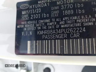 2023 Hyundai Venue SE with VIN KMHRB8A34PU262224, listed as a IAAI auction lot 41526220 with 13,461 mi miles and . Bid and sale history available at DreamBid. Image 9.