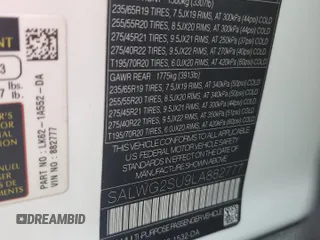 2020 Land Rover Range Rover Sport SE with VIN SALWG2SU9LA882777, listed as a Copart auction lot 61793525 with 80,607 mi miles and Clean title. Bid and sale history available at DreamBid. Image 13.