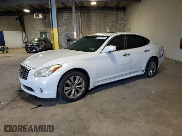 2012 Infiniti M37 with VIN JN1BY1AR1CM390188, listed as a Copart auction lot 74073104 with 188,059 mi miles and Salvage Title. Bid and sale history available at carsss.com. Image 1.