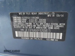 2015 Subaru Impreza 2.0i z VIN JF1GPAA60F8200413, wystawiony jako IAAI lot #42452618 z przebiegiem 140 643 mil mil oraz . Historia ofert i sprzedaży dostępna na DreamBid. Obrazek 9.