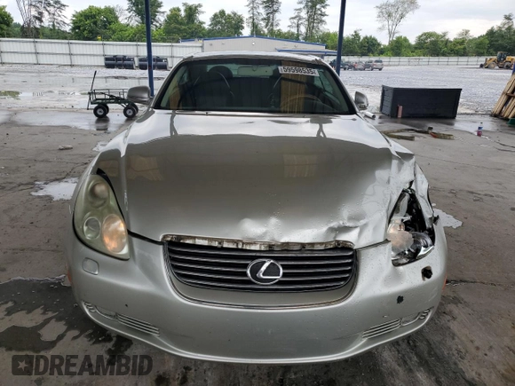 2002 Lexus SC 430 with VIN JTHFN48Y220017266, listed as a Copart auction lot 59598535 with 159,857 mi miles and Salvage title. Bid and sale history available at DreamBid. Image 5.