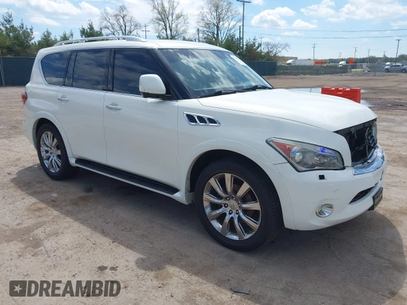 2013 Infiniti QX56 z VIN JN8AZ2NE1D9042676, wystawiony jako IAAI lot #42181659 z przebiegiem 113 454 mil mil oraz . Historia ofert i sprzedaży dostępna na DreamBid. Obrazek 1.