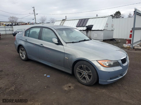 2008 BMW 3 Series 328xi with VIN WBAVC93528K040778, listed as a Copart auction lot 47112335 with 95,582 mi miles and Salvage Title. Bid and sale history available at carsss.com. Image 4.