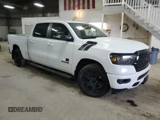 2022 Ram 1500 Big Horn with VIN 1C6SRFMT3NN391071, listed as a Copart auction lot 52592825 with 52,682 mi miles and Salvage title. Bid and sale history available at DreamBid. Image 4.
