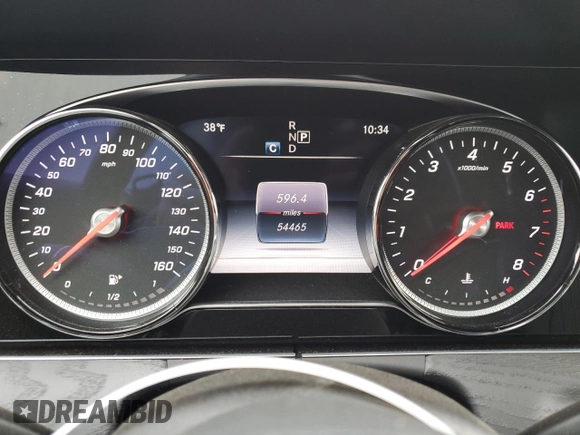 2019 Mercedes-Benz E-Class E 450 with VIN WDD1J6JB0KF072083, listed as a Copart auction lot 42458765 with 54,465 mi miles and Salvage Title. Bid and sale history available at carsss.com. Image 9.