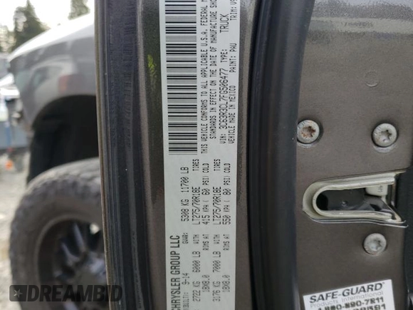 2015 Ram 3500 Tradesman with VIN 3C63R3CL7FG506477, listed as a Copart auction lot 49270805 with 139,774 mi miles and Salvage Title. Bid and sale history available at carsss.com. Image 12.
