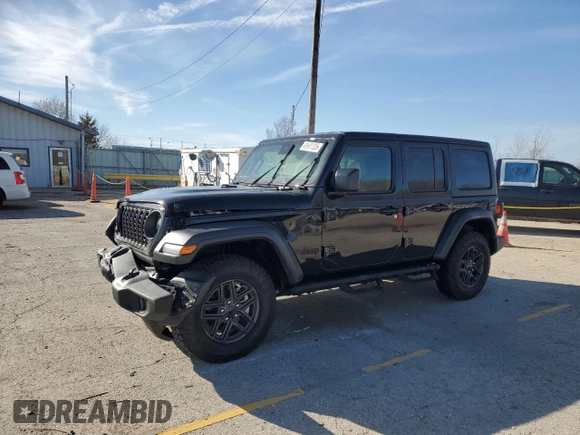2024 Jeep Wrangler Sport S with VIN 1C4PJXDG0RW260789, listed as a Copart auction lot 49603305 with 4,125 mi miles and Salvage Title. Bid and sale history available at DreamBid. Image 1.