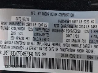 2015 Mazda CX-9 Grand Touring with VIN JM3TB3DA7F0467394, listed as a IAAI auction lot 41749174 with 189,097 mi miles. Bid and sale history available at carsss.com. Image 9.