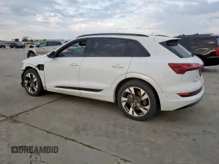 2021 Audi e-tron Premium z VIN WA1AAAGE7MB023949, wystawiony jako Copart lot #50706165 z przebiegiem 53 839 mil mil oraz Szkody całkowita. Historia ofert i sprzedaży dostępna na DreamBid. Obrazek 2.