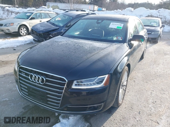 2015 Audi A8 L 4.0T with VIN WAU32AFD0FN035282, listed as a IAAI auction lot 41515136 with 76,518 mi miles. Bid and sale history available at carsss.com. Image 17.