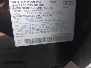 2022 Audi SQ5 Premium Plus with VIN WA1B4AFY0N2066635, listed as a Copart auction lot 71725773 with 13,527 mi miles. Bid and sale history available at carsss.com. Image 14.