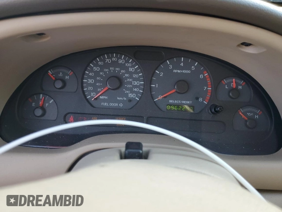 2003 Ford Mustang GT Deluxe with VIN 1FAFP42X43F447476, listed as a Copart auction lot 45862335 with 96,224 mi miles and Salvage Title. Bid and sale history available at carsss.com. Image 9.