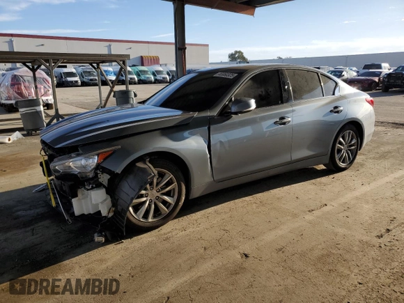 2015 Infiniti Q50 Premium with VIN JN1BV7AP4FM332073, listed as a Copart auction lot 46950325 with 66,587 mi miles and Salvage Title. Bid and sale history available at carsss.com. Image 1.