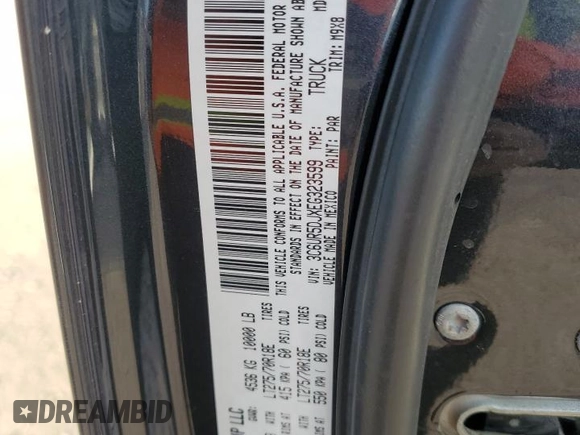 2014 Ram 2500 Big Horn with VIN 3C6UR5DJXEG323599, listed as a Copart auction lot 50371025 with 114,316 mi miles and Salvage Title. Bid and sale history available at carsss.com. Image 14.