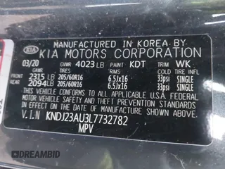 2020 Kia Soul S with VIN KNDJ23AU3L7732782, listed as a IAAI auction lot 41217711 with 63,225 mi miles. Bid and sale history available at carsss.com. Image 9.