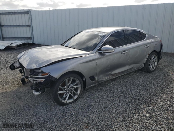 2022 Genesis G70 2.0T with VIN KMTG34TA6NU093254, listed as a Copart auction lot 85117374 with 43,699 mi miles and Non Repairable. Bid and sale history available at carsss.com. Image 1.