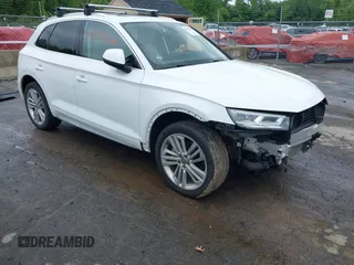 2018 Audi Q5 Premium Plus z VIN WA1BNAFY9J2007297, wystawiony jako IAAI lot #42342236 z przebiegiem 48 746 mil mil oraz . Historia ofert i sprzedaży dostępna na DreamBid. Obrazek 1.