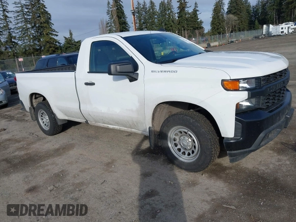 2021 Chevrolet Silverado 1500 Work Truck with VIN 3GCNWAEKXMG273176, listed as a IAAI auction lot 41632014 with 99,075 mi miles. Bid and sale history available at carsss.com. Image 1.