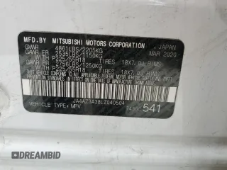 2020 Mitsubishi Outlander ES with VIN JA4AZ3A38LZ040504, listed as a Copart auction lot 54550545 with 145,302 mi miles and Salvage title. Bid and sale history available at DreamBid. Image 13.