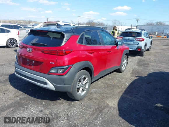 2023 Hyundai Kona SEL with VIN KM8K6CAB2PU936256, listed as a IAAI auction lot 41869839 with 37,170 mi miles. Bid and sale history available at carsss.com. Image 4.