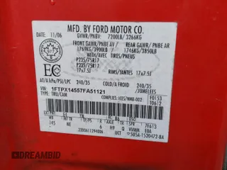 2007 Ford F-150 XLT with VIN 1FTPX14557FA51121, listed as a Copart auction lot 63959045 with 229,314 mi miles and Salvage title. Bid and sale history available at DreamBid. Image 12.