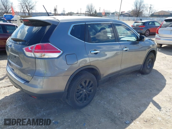 2015 Nissan Rogue S with VIN KNMAT2MVXFP527878, listed as a IAAI auction lot 41864389 with 87,305 mi miles and . Bid and sale history available at DreamBid. Image 4.