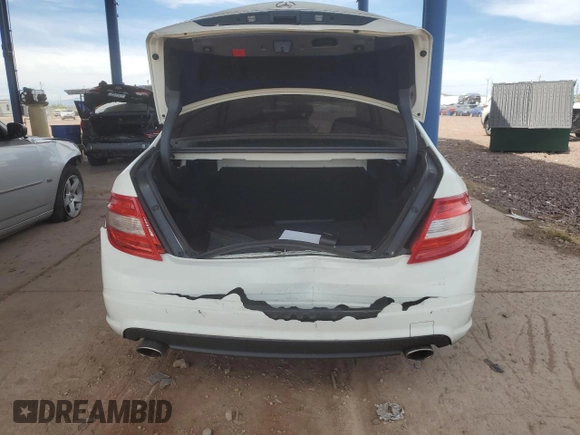 2011 Mercedes-Benz C with VIN WDDGF5EB2BA507943, listed as a Copart auction lot 52599975 with 123,581 mi miles and Salvage Title. Bid and sale history available at carsss.com. Image 6.