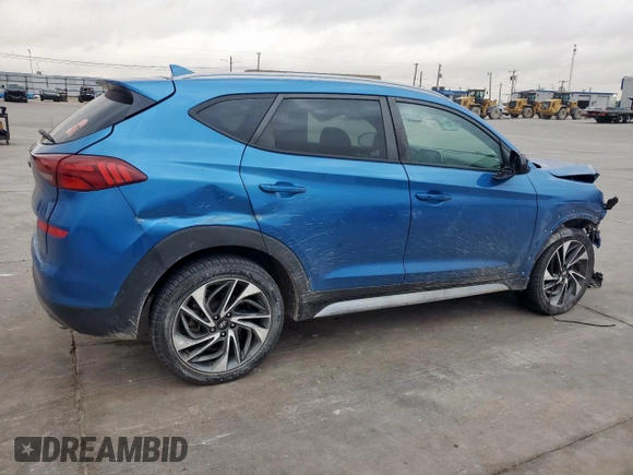 2019 Hyundai Tucson Sport z VIN KM8J33AL5KU861199, wystawiony jako Copart lot #55126555 z przebiegiem 75 432 mil mil oraz Szkoda całkowita • Salvage title. Historia ofert i sprzedaży dostępna na DreamBid. Obrazek 3.