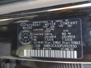 2023 Hyundai Kona N Line with VIN KM8K3CA30PU992830, listed as a Copart auction lot 85872864 with 32,365 mi miles and Salvage Title. Bid and sale history available at carsss.com. Image 13.