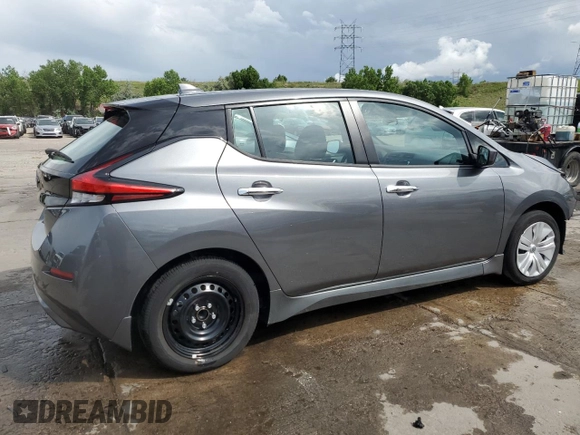 2024 Nissan LEAF S with VIN 1N4AZ1BV5RC555956, listed as a Copart auction lot 60755845 with 9,587 mi miles and Salvage title. Bid and sale history available at DreamBid. Image 3.