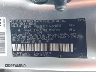2016 Toyota Sienna SE with VIN 5TDXK3DC4GS727356, listed as a IAAI auction lot 41716236 with 225,140 mi miles and . Bid and sale history available at DreamBid. Image 9.
