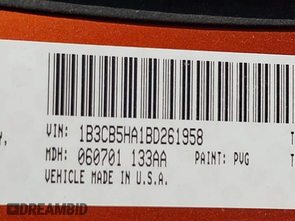 2011 Dodge Caliber Heat with VIN 1B3CB5HA1BD261958, listed as a IAAI auction lot 40570857 with 141,176 mi miles and . Bid and sale history available at DreamBid. Image 9.