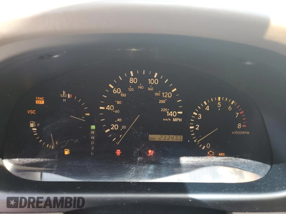 2002 Lexus RX 300 with VIN JTJGF10UX20126100, listed as a Copart auction lot 55652345 with 233,477 mi miles and Clean title. Bid and sale history available at DreamBid. Image 9.