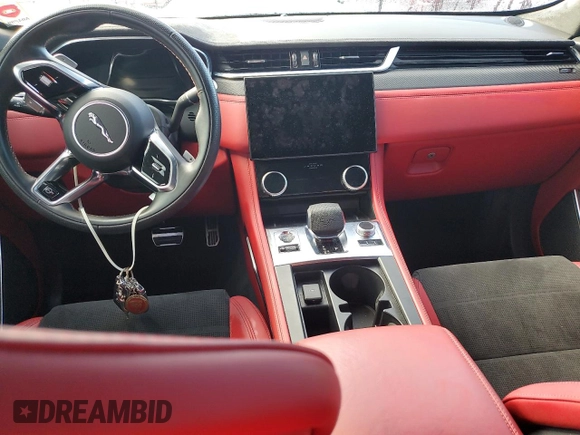 2023 Jaguar F-Pace SVR with VIN SADCZ2EE7PA704580, listed as a Copart auction lot 74357134 with Not Provided miles and Salvage Title. Bid and sale history available at DreamBid. Image 8.