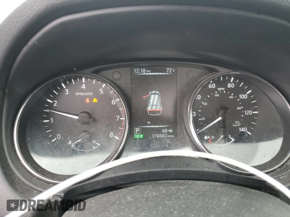 2017 Nissan Rogue SV with VIN 5N1AT2MVXHC747821, listed as a Copart auction lot 60855115 with 170,842 mi miles and Salvage title. Bid and sale history available at DreamBid. Image 9.