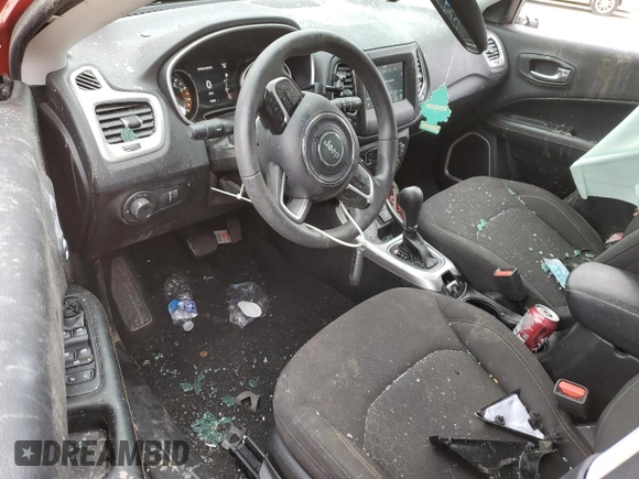 2019 Jeep Compass Sport with VIN 3C4NJDAB6KT827629, listed as a Copart auction lot 52756685 with 44,882 mi miles and Salvage title. Bid and sale history available at DreamBid. Image 8.