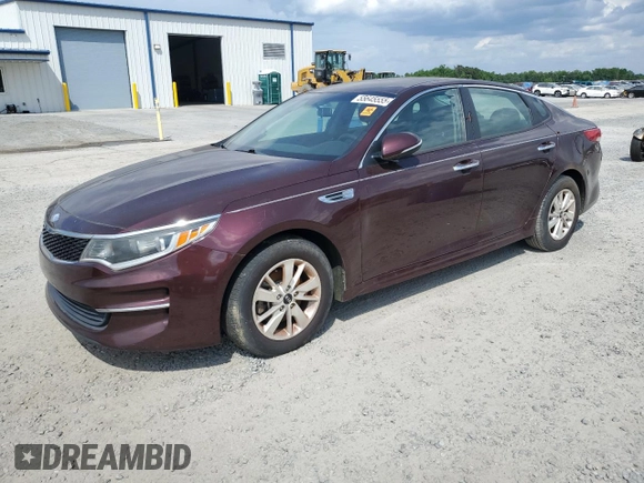 2018 Kia Optima LX with VIN 5XXGT4L3XJG182955, listed as a Copart auction lot 55645555 with 106,210 mi miles and Clean Title. Bid and sale history available at carsss.com. Image 1.