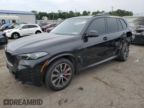 2024 BMW X5 xDrive50e with VIN 5UX43EU02R9U91727, listed as a Copart auction lot 64155574 with 7,050 mi miles and Salvage Title. Bid and sale history available at carsss.com. Image 1.