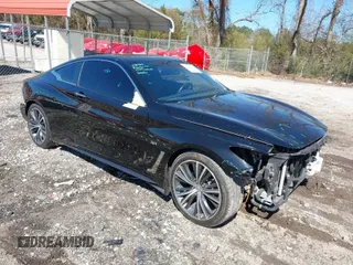 2018 Infiniti Q60 3.0t Luxe with VIN JN1EV7EL2JM392124, listed as a IAAI auction lot 41744375 with 63,421 mi miles and . Bid and sale history available at carsss.com. Image 1.