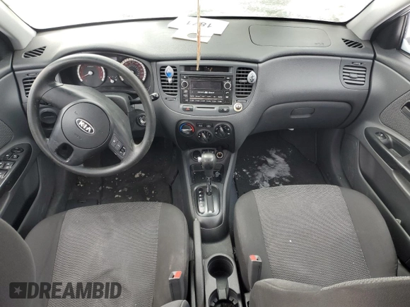 2010 Kia Rio with VIN KNADH4B38A6595734, listed as a Copart auction lot 46349825 with Not Provided miles and Salvage Title. Bid and sale history available at DreamBid. Image 8.