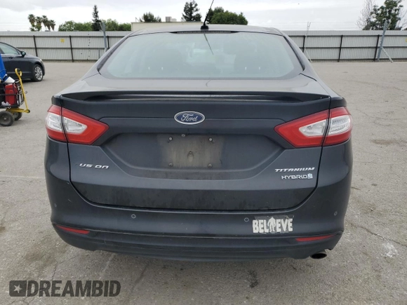 2014 Ford Fusion Titanium Hybrid with VIN 3FA6P0RU3ER219947, listed as a Copart auction lot 53566235 with 186,846 mi miles and Salvage Title. Bid and sale history available at carsss.com. Image 6.