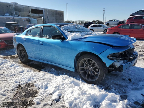 2023 Dodge Charger R/T with VIN 2C3CDXCT8PH598056, listed as a Copart auction lot 87698725 with 24,357 mi miles and Salvage Title. Bid and sale history available at carsss.com. Image 4.