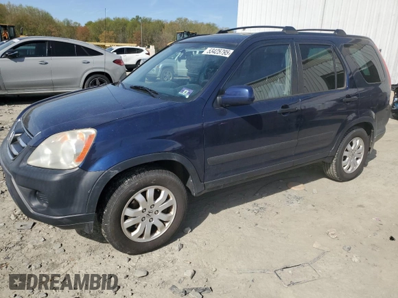 2005 Honda CR-V EX with VIN SHSRD78805U323402, listed as a Copart auction lot 53425795 with 184,485 mi miles and Clean Title. Bid and sale history available at carsss.com. Image 1.