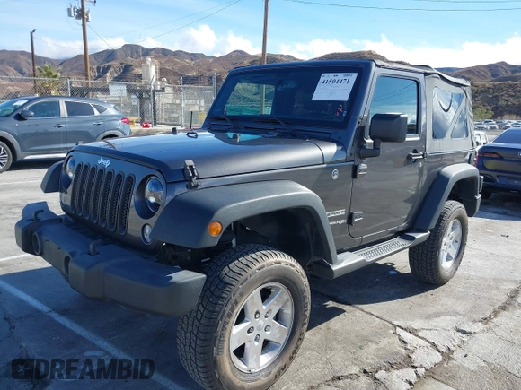 2018 Jeep Wrangler Sport S with VIN 1C4GJWAGXJL904903, listed as a IAAI auction lot 41504471 with 70,693 mi miles and . Bid and sale history available at DreamBid. Image 2.