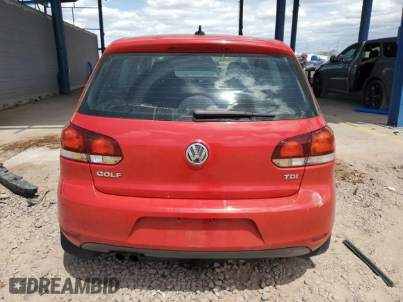 2012 Volkswagen Golf TDI w/Sunroof & Nav with VIN WVWBM7AJ4CW075072, listed as a Copart auction lot 53753015 with 157,045 mi miles and Salvage title. Bid and sale history available at DreamBid. Image 6.