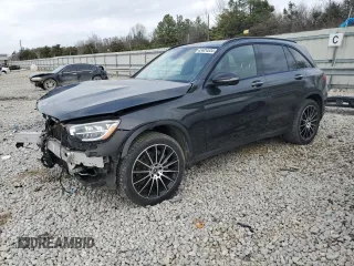 2021 Mercedes-Benz GLC with VIN W1N0G8EB7MV272017, listed as a Copart auction lot 43624534 with 77,730 mi miles and Salvage Title. Bid and sale history available at carsss.com. Image 1.