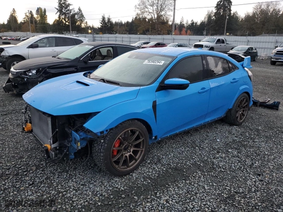 2021 Honda Civic Type R Touring with VIN SHHFK8G78MU202810, listed as a Copart auction lot 78390294 with 38,530 mi miles and Salvage Title. Bid and sale history available at carsss.com. Image 1.