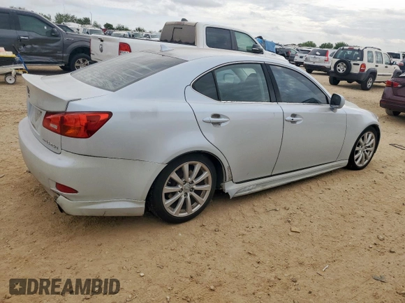 2007 Lexus IS 250 with VIN JTHCK262475009579, listed as a Copart auction lot 65631245 with 185,606 mi miles and Clean title. Bid and sale history available at DreamBid. Image 3.